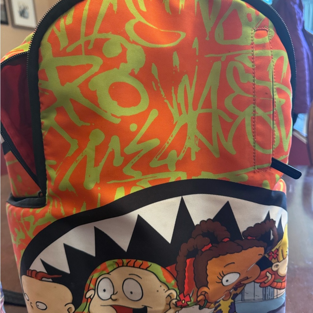 Sprayground Red & Black Shark Mouth Tag Backpack